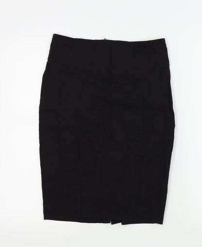 MISSSEXIES Womens Black   A-Line Skirt Size 10  - split front