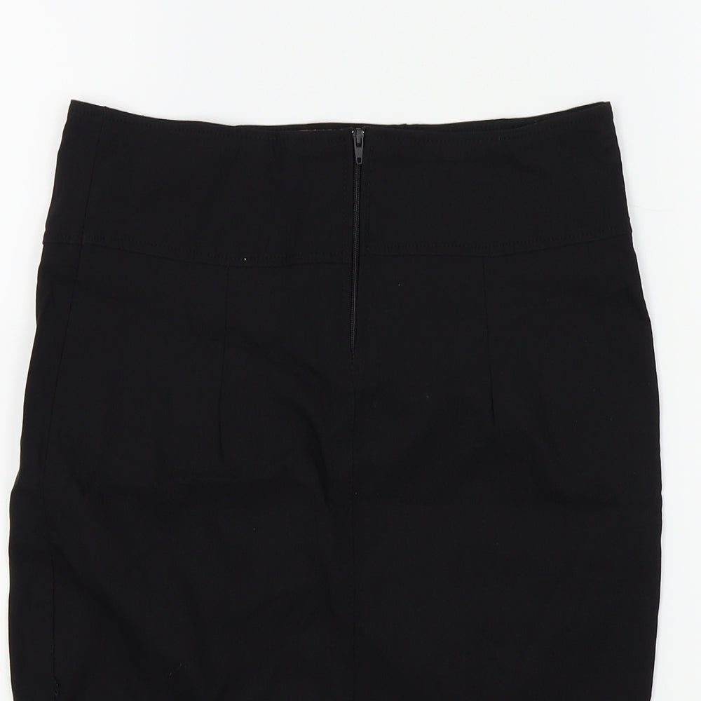 MISSSEXIES Womens Black   A-Line Skirt Size 10  - split front