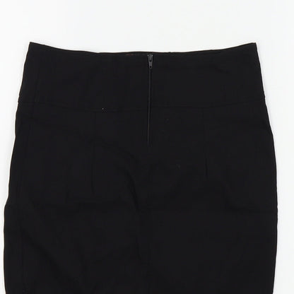 MISSSEXIES Womens Black   A-Line Skirt Size 10  - split front
