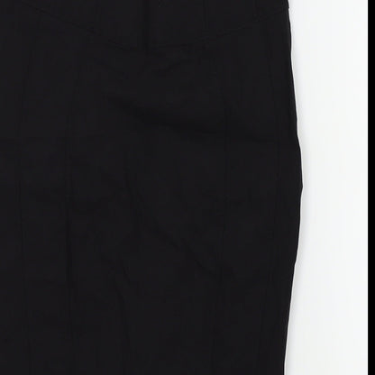 MISSSEXIES Womens Black   A-Line Skirt Size 10  - split front