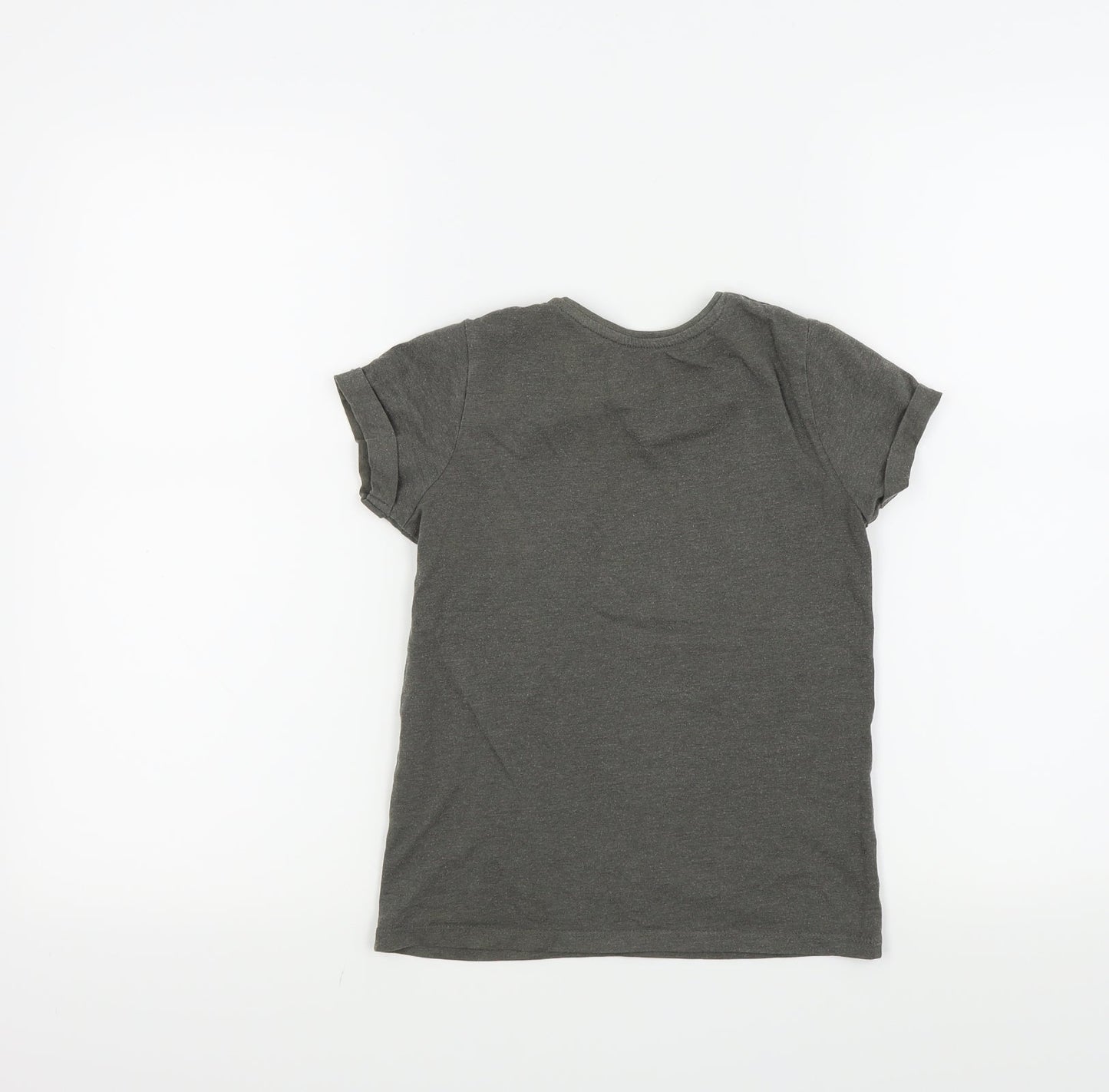 Primark Girls Grey Colourblock  Basic T-Shirt Size 7 Years