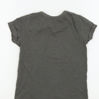 Primark Girls Grey Colourblock  Basic T-Shirt Size 7 Years