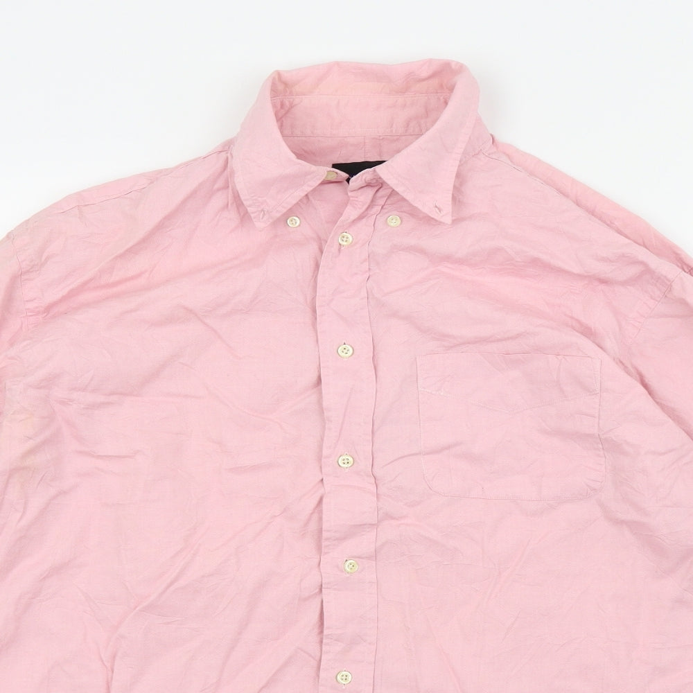 Mens UK Size 16 Liberty Pink  Button-Up Long Sleeve Casual Shirt