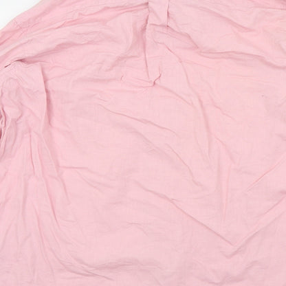Mens UK Size 16 Liberty Pink  Button-Up Long Sleeve Casual Shirt