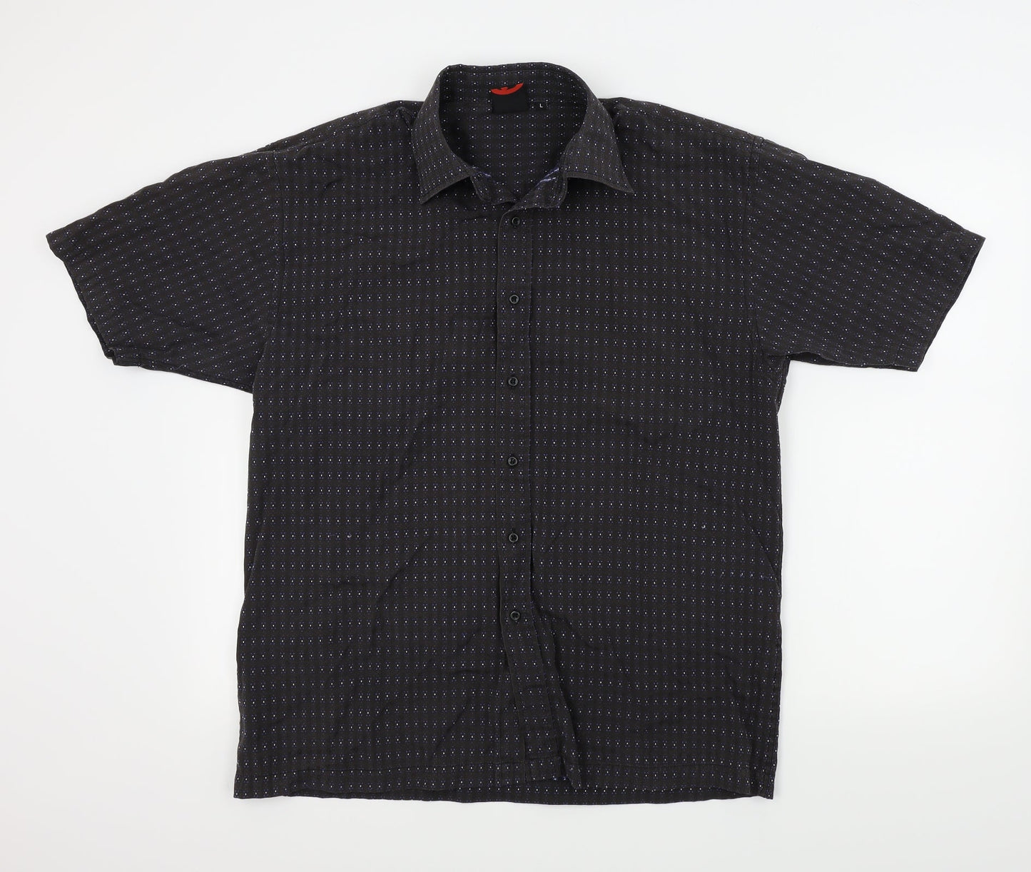 Xplicit Mens Black Geometric   Button-Up Size L