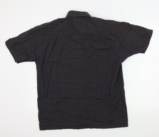 Xplicit Mens Black Geometric   Button-Up Size L