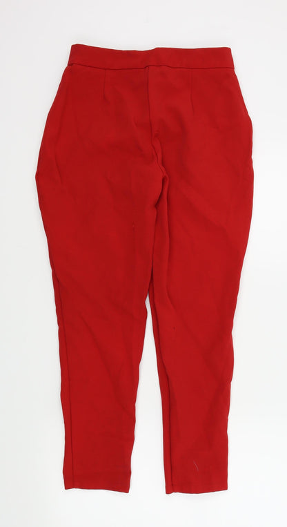 Womens UK Size 10 Missguided Regular Fit  Red Trousers