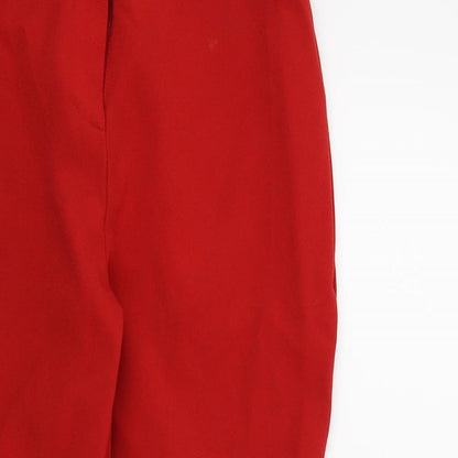 Womens UK Size 10 Missguided Regular Fit  Red Trousers