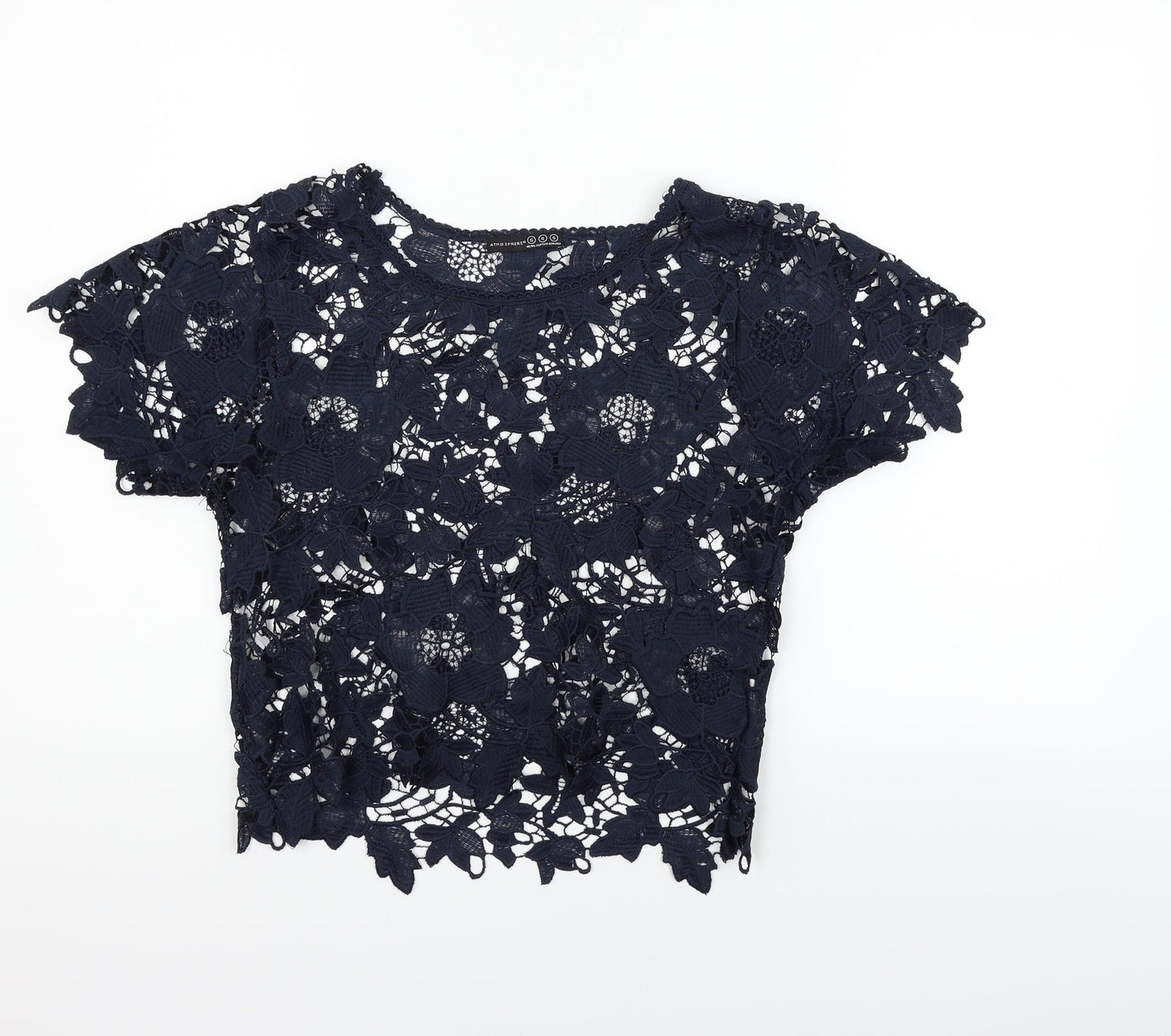 Womens UK Size S Atmosphere Blue Basic Blouse