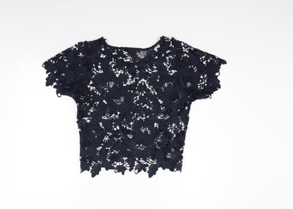 Womens UK Size S Atmosphere Blue Basic Blouse