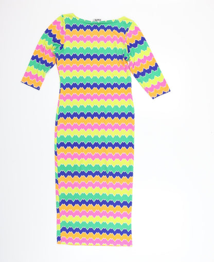 Zack London Womens Multicoloured Striped  Fit & Flare  Size 8