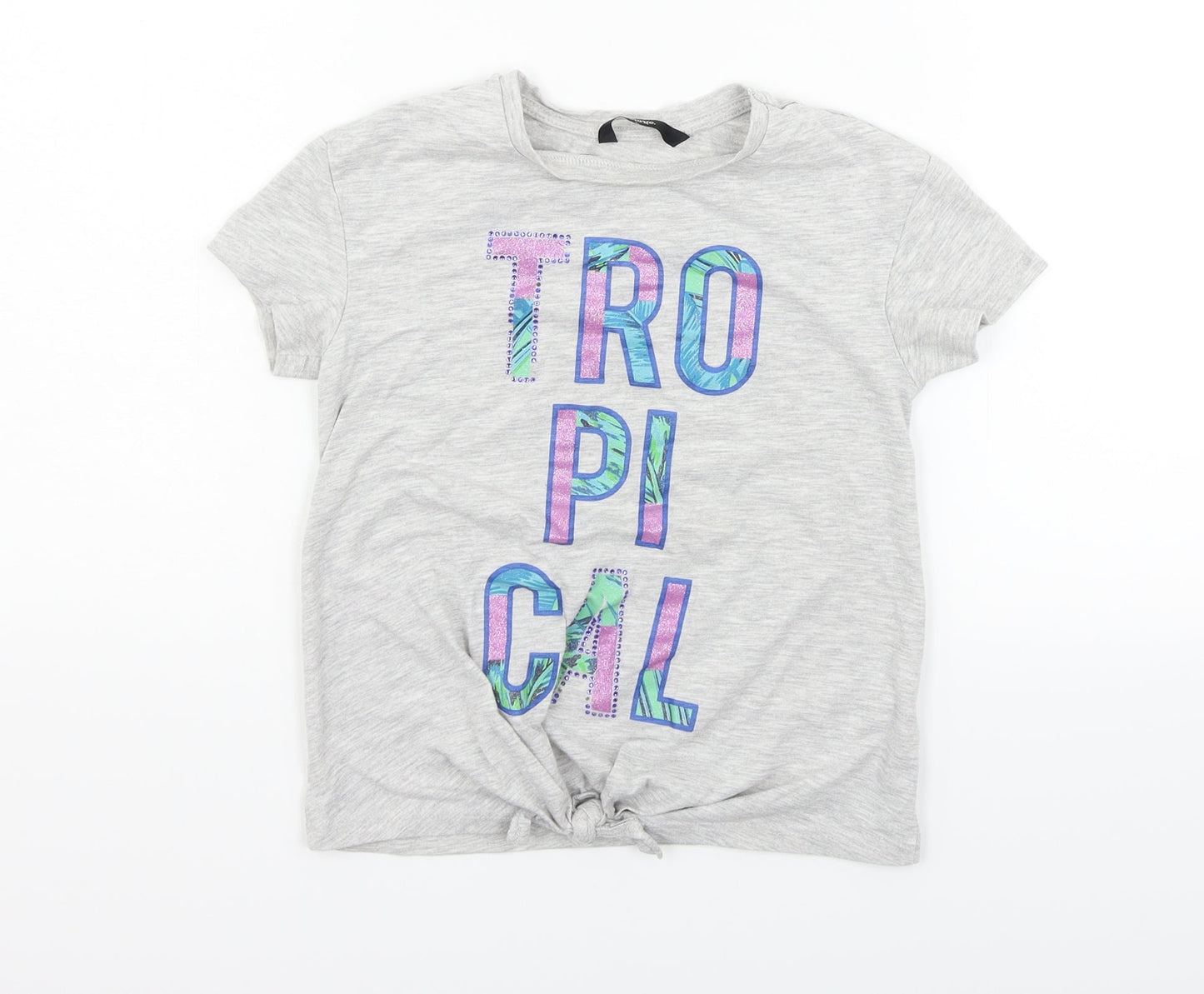 George Girls Grey   Basic T-Shirt Size 5-6 Years  - tro pi cal