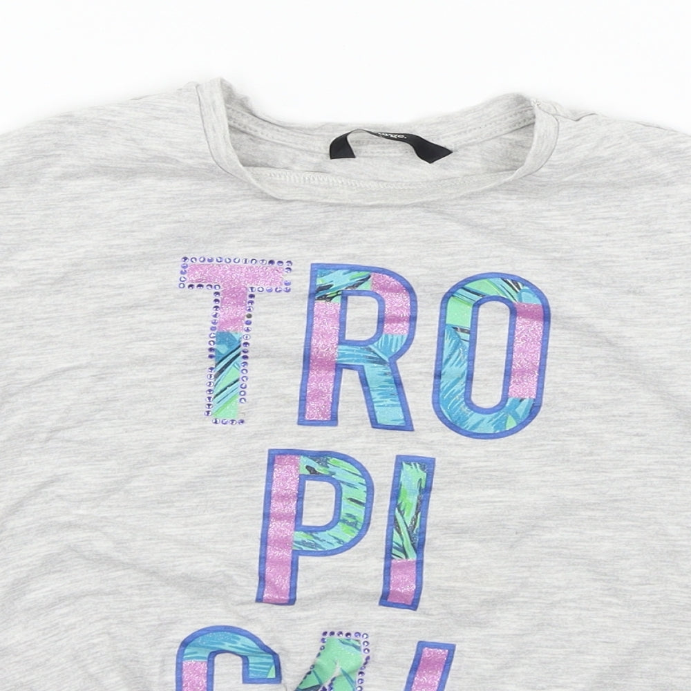 George Girls Grey   Basic T-Shirt Size 5-6 Years  - tro pi cal