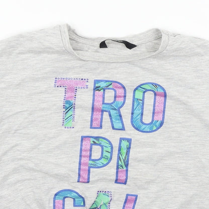 George Girls Grey   Basic T-Shirt Size 5-6 Years  - tro pi cal