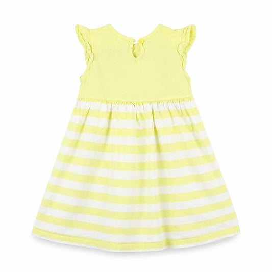 BHS Girls Yellow Striped  Fit & Flare  Size 18-24 Months
