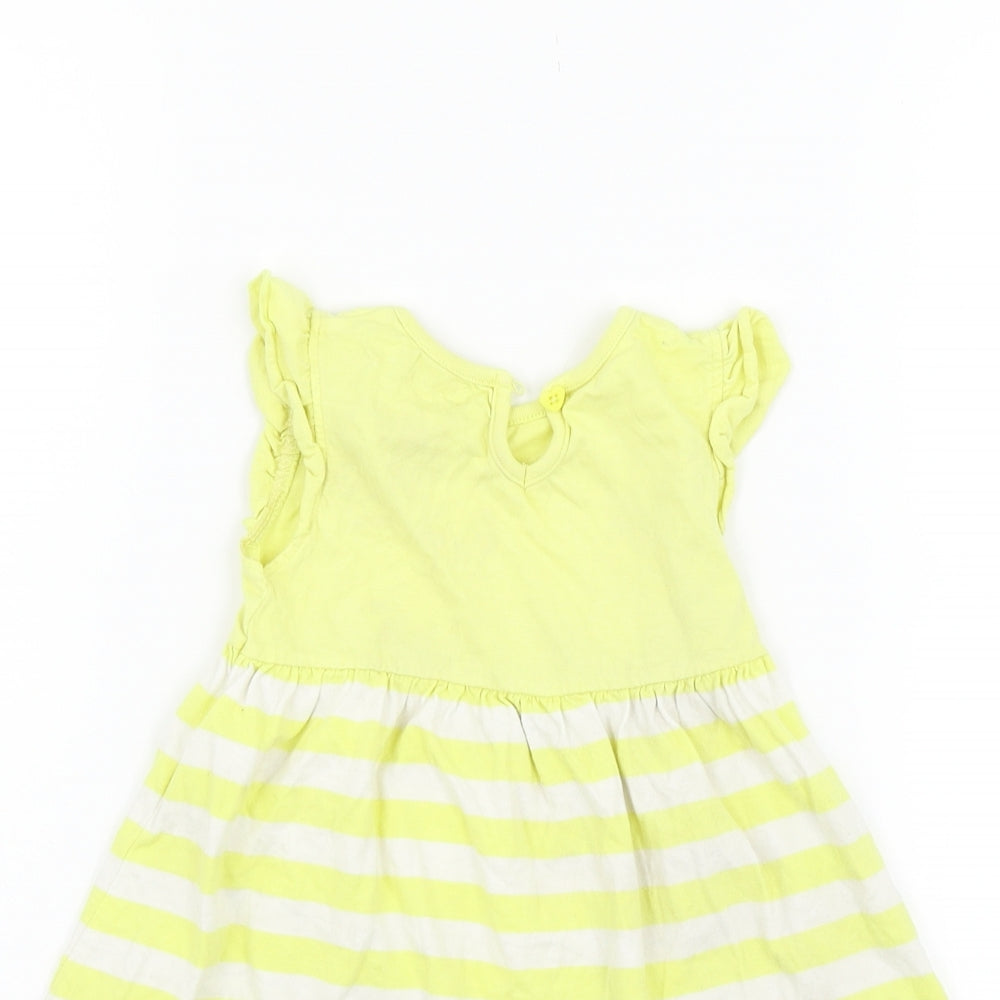 BHS Girls Yellow Striped  Fit & Flare  Size 18-24 Months