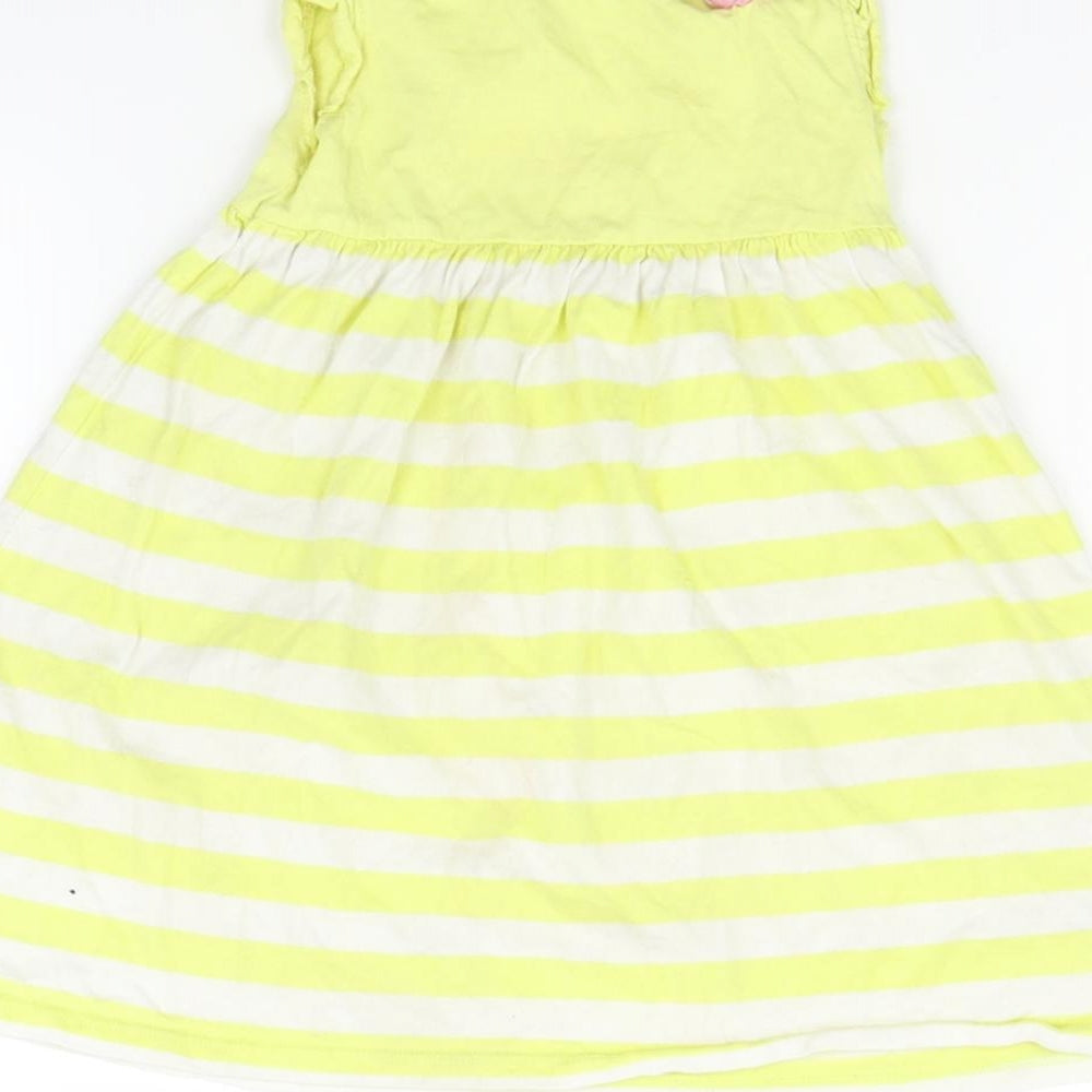 BHS Girls Yellow Striped  Fit & Flare  Size 18-24 Months