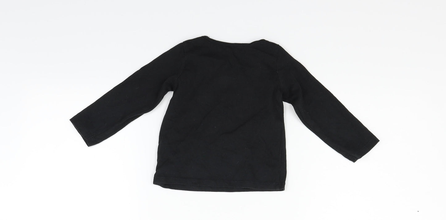 Nutmeg Boys Black   Fit & Flare  Size 12-18 Months  - deers christmas