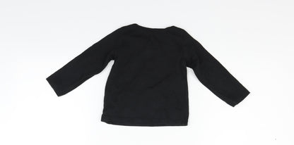 Nutmeg Boys Black   Fit & Flare  Size 12-18 Months  - deers christmas