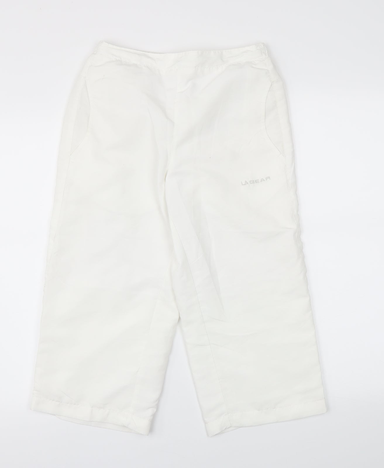 Womens UK Size 10 LA Gear Regular Fit Cropped White Trousers