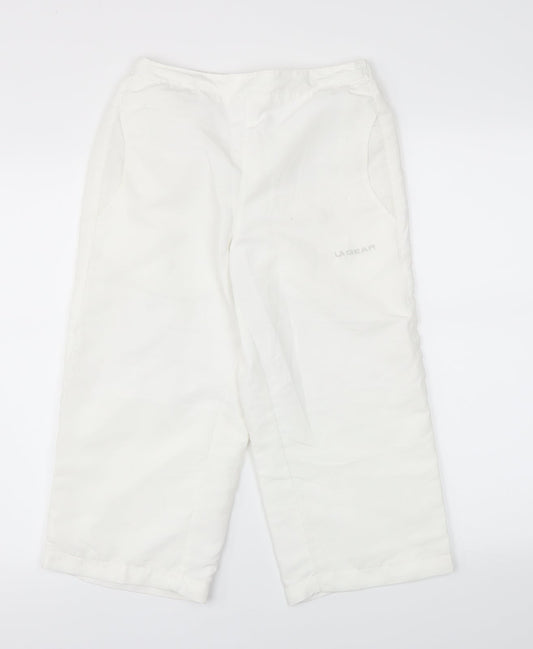 LA Gear Womens White   Cropped Trousers Size 10 L20 in - Stretch waistband