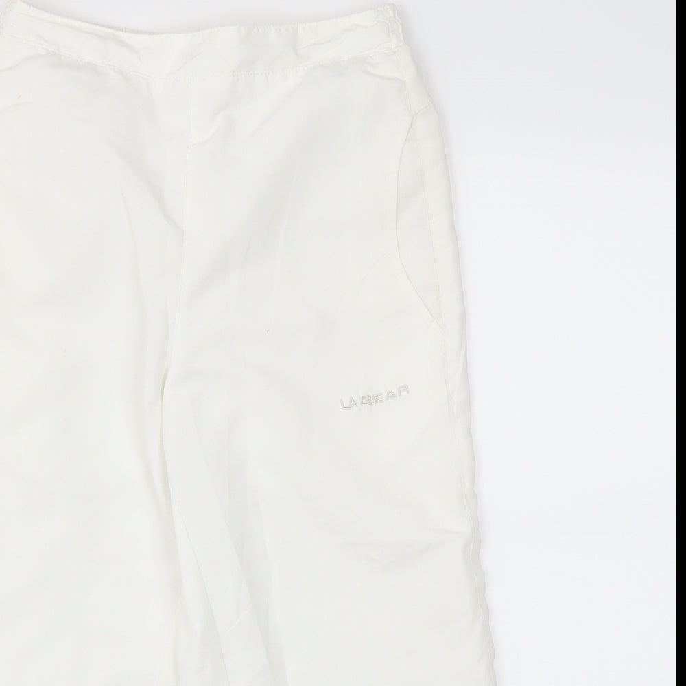Womens UK Size 10 LA Gear Regular Fit Cropped White Trousers