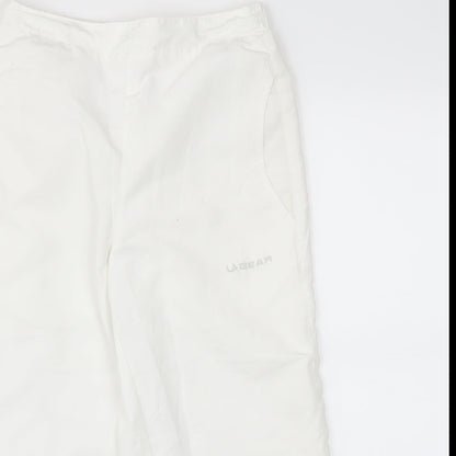 Womens UK Size 10 LA Gear Regular Fit Cropped White Trousers