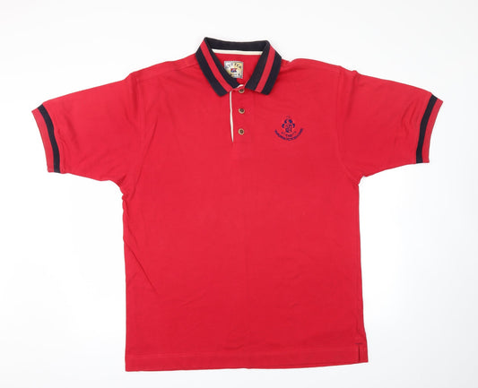 Cutters Mens Red    Polo Size M