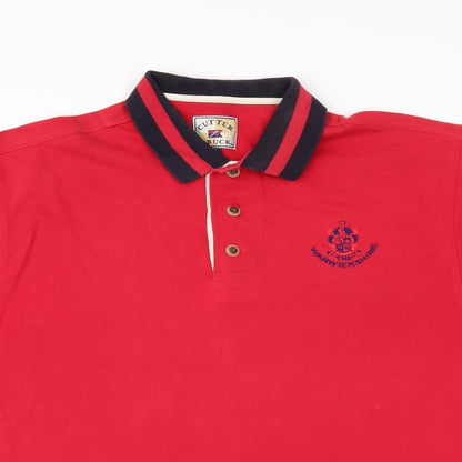 Cutters Mens Red    Polo Size M