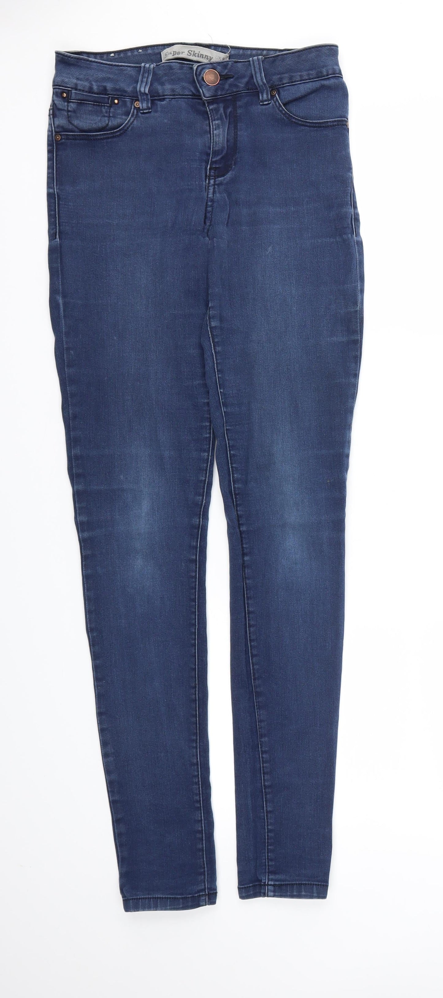 Womens UK Size 8 super skinny Regular Fit Skinny Blue Jeans