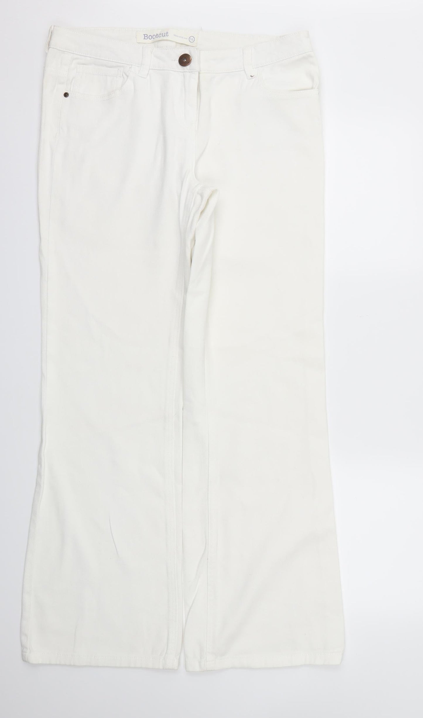 Next  Womens White   Straight Jeans Size 14 L32 in