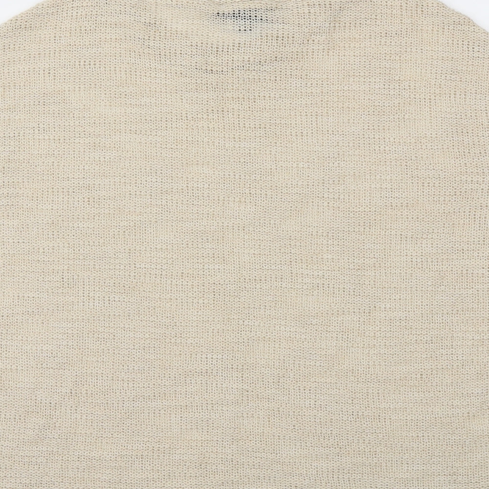 Womens UK Size 10 Topshop Beige Basic T-Shirt