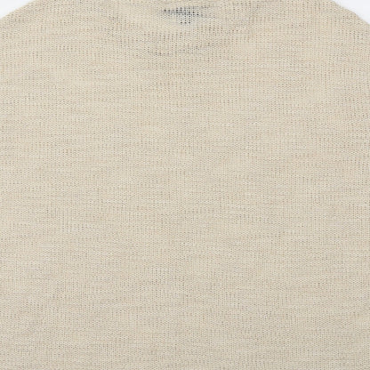 Womens UK Size 10 Topshop Beige Basic T-Shirt