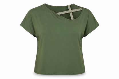 Womens UK Size 2XL Preworn Green Basic Blouse