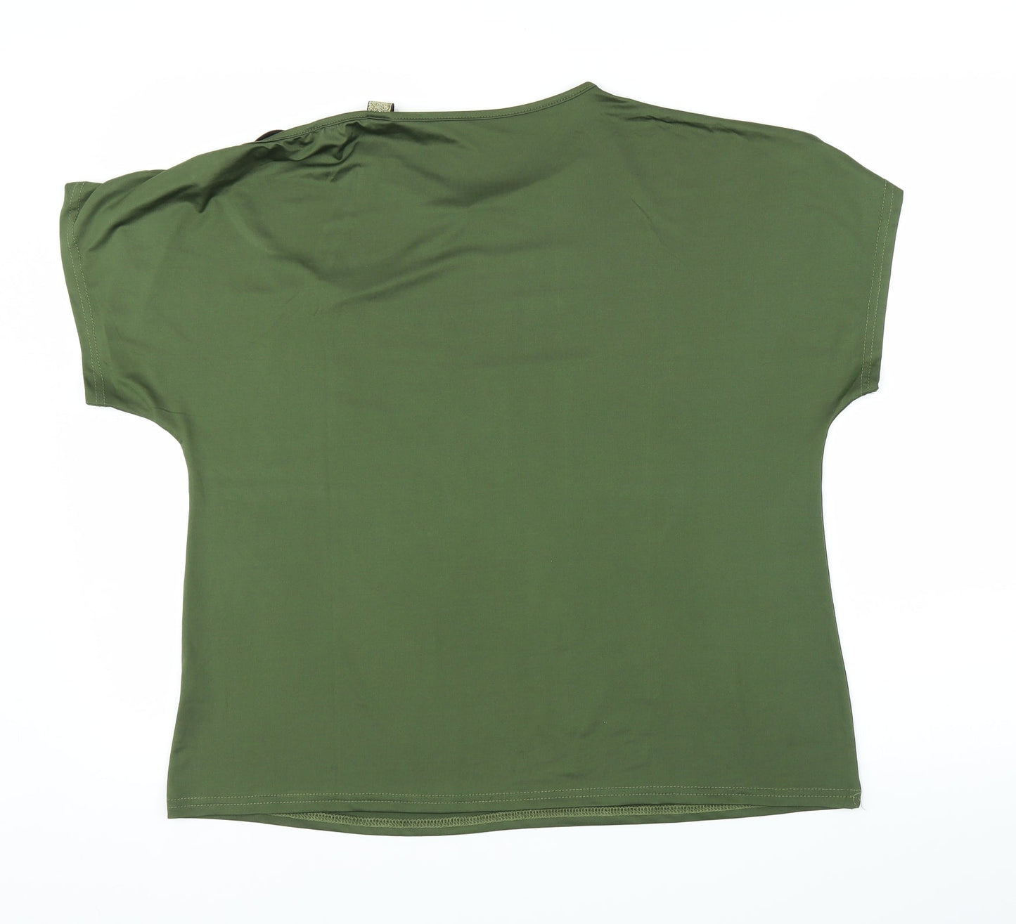 Womens UK Size 2XL Preworn Green Basic Blouse