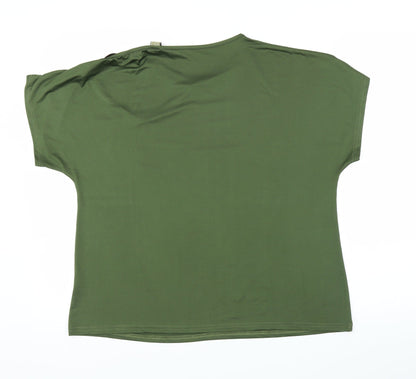 Womens UK Size 2XL Preworn Green Basic Blouse