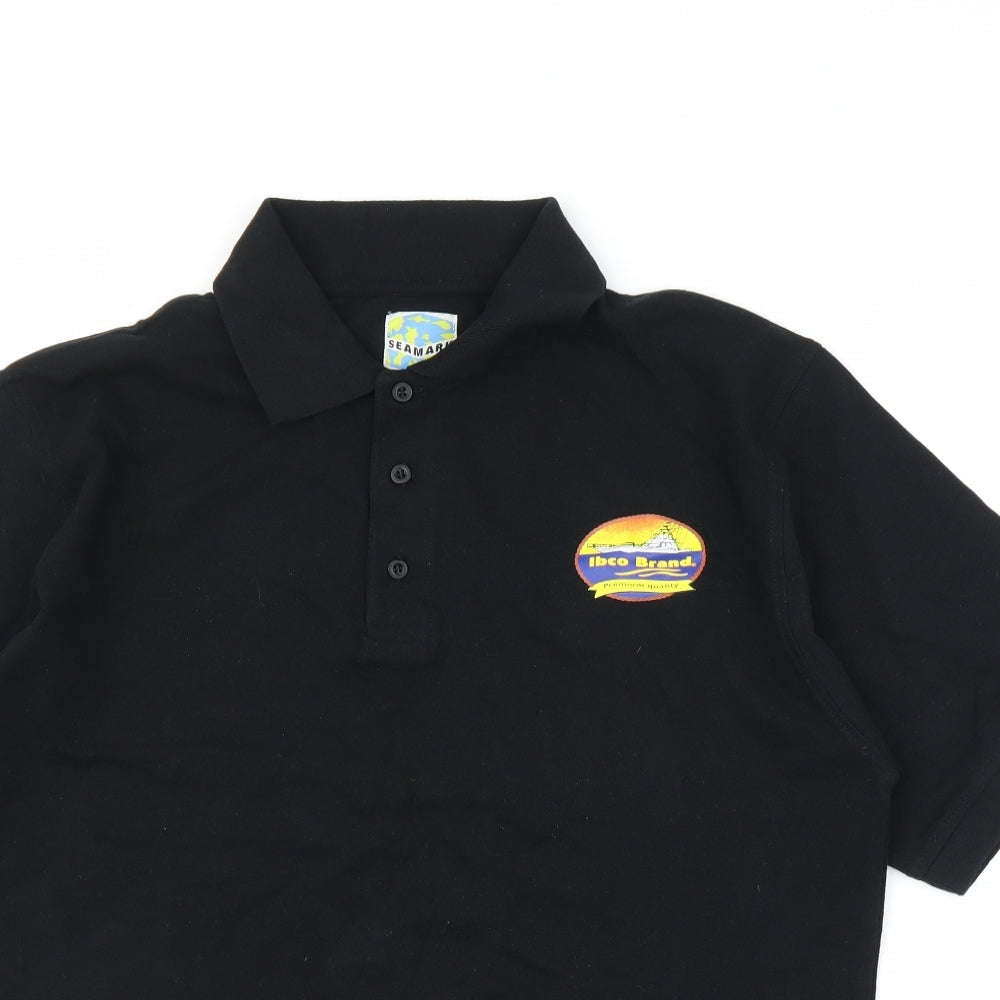 Seamark Mens Black    Polo Size M