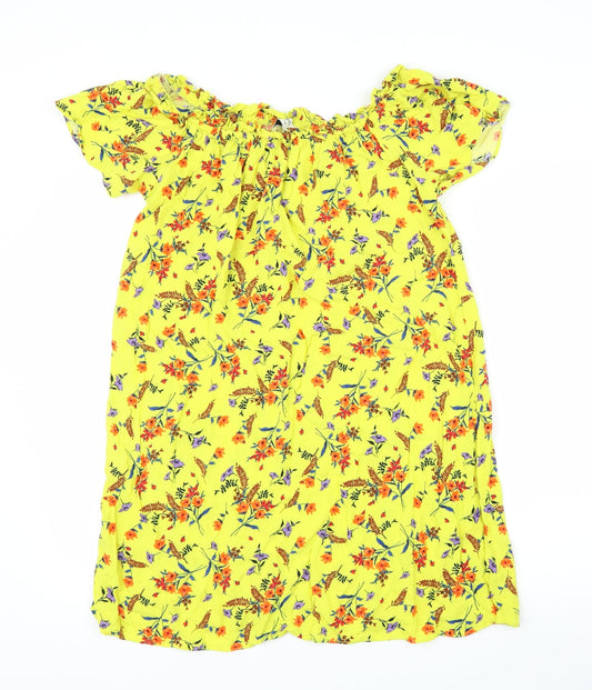 Papaya Womens Yellow Floral  Shift  Size 14