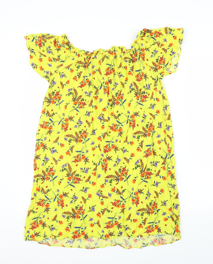 Papaya Womens Yellow Floral  Shift  Size 14