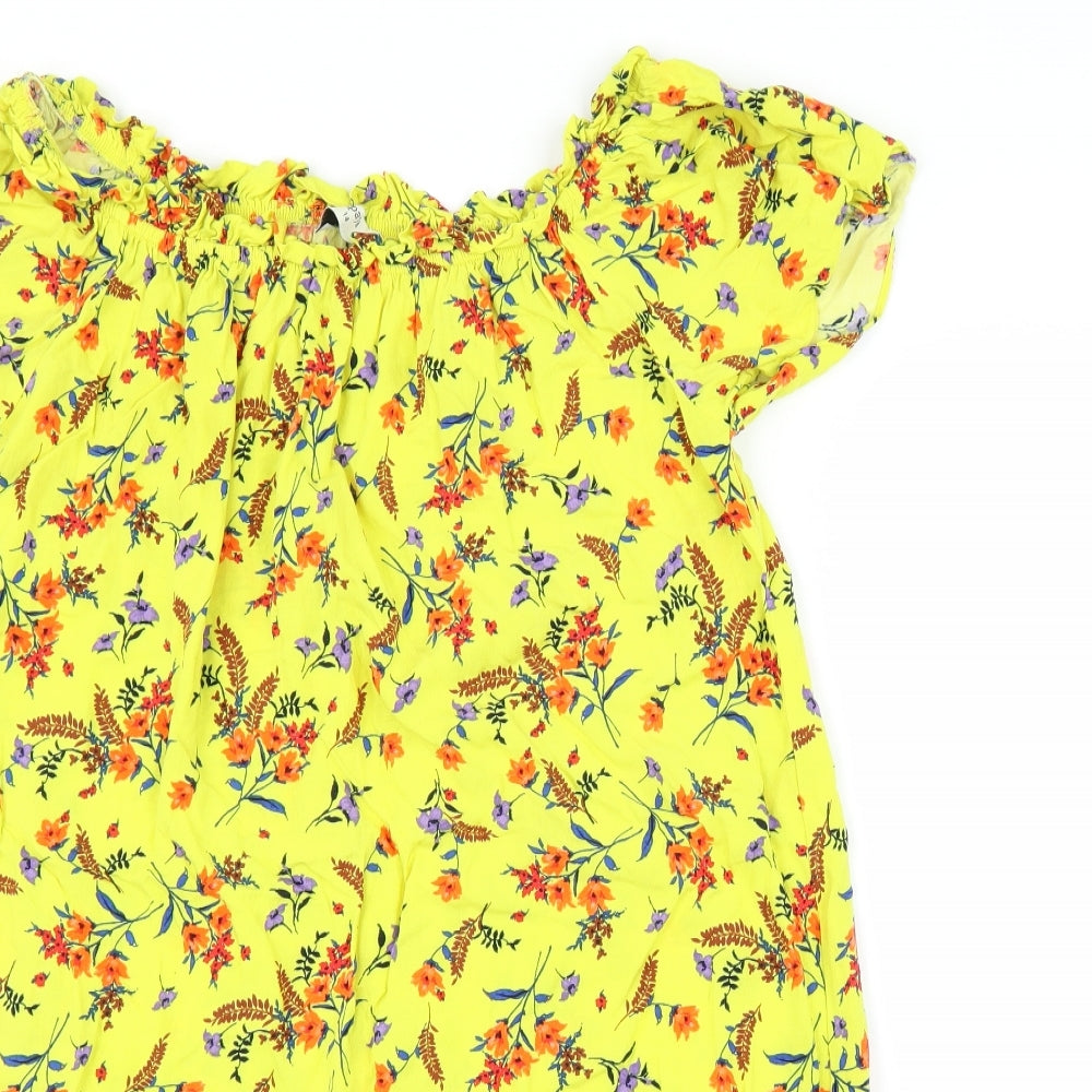Papaya Womens Yellow Floral  Shift  Size 14
