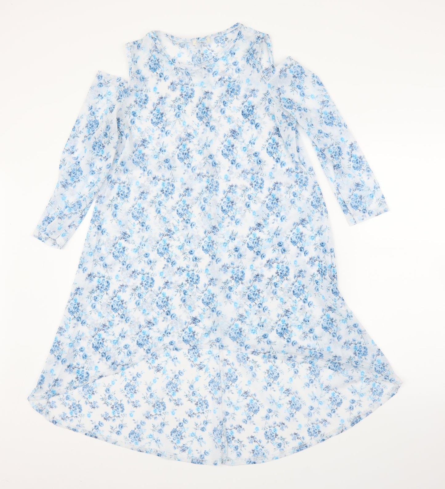 Womens UK Size M Preworn Blue Tunic Blouse