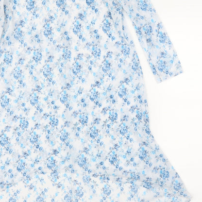 Womens UK Size M Preworn Blue Tunic Blouse