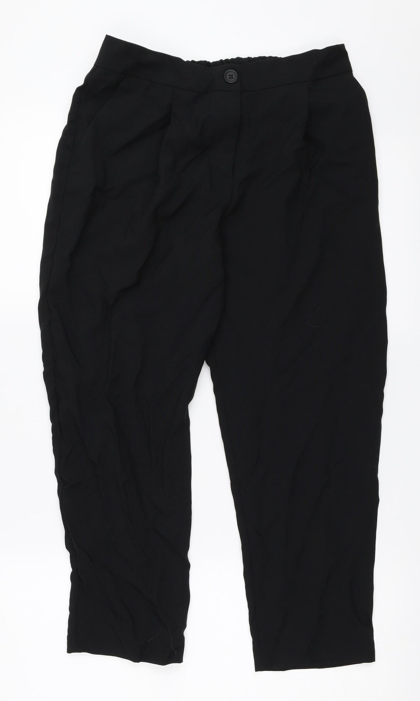Womens UK Size 8 ASOS Regular Fit Cropped Black Trousers