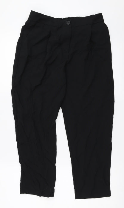Womens UK Size 8 ASOS Regular Fit Cropped Black Trousers