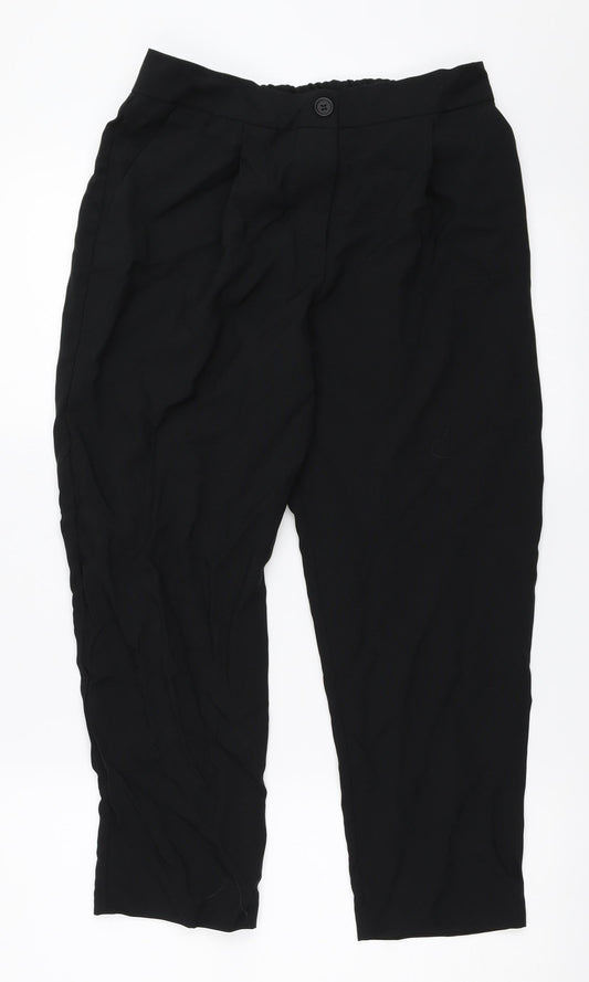 Womens UK Size 8 ASOS Regular Fit Cropped Black Trousers