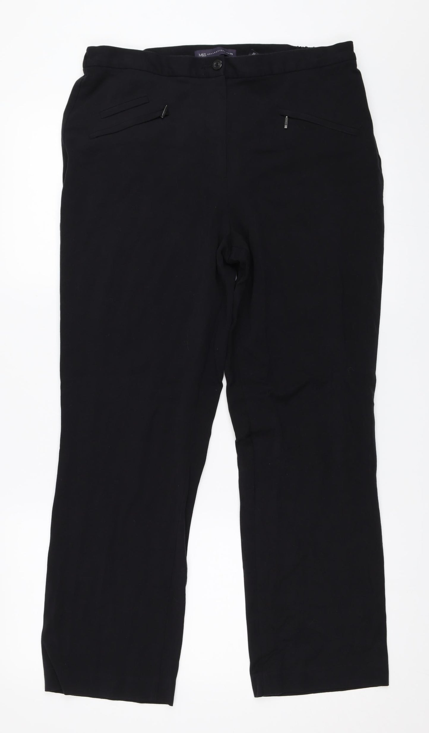 Womens UK Size 12 Marks and Spencer Regular Fit  Black Trousers