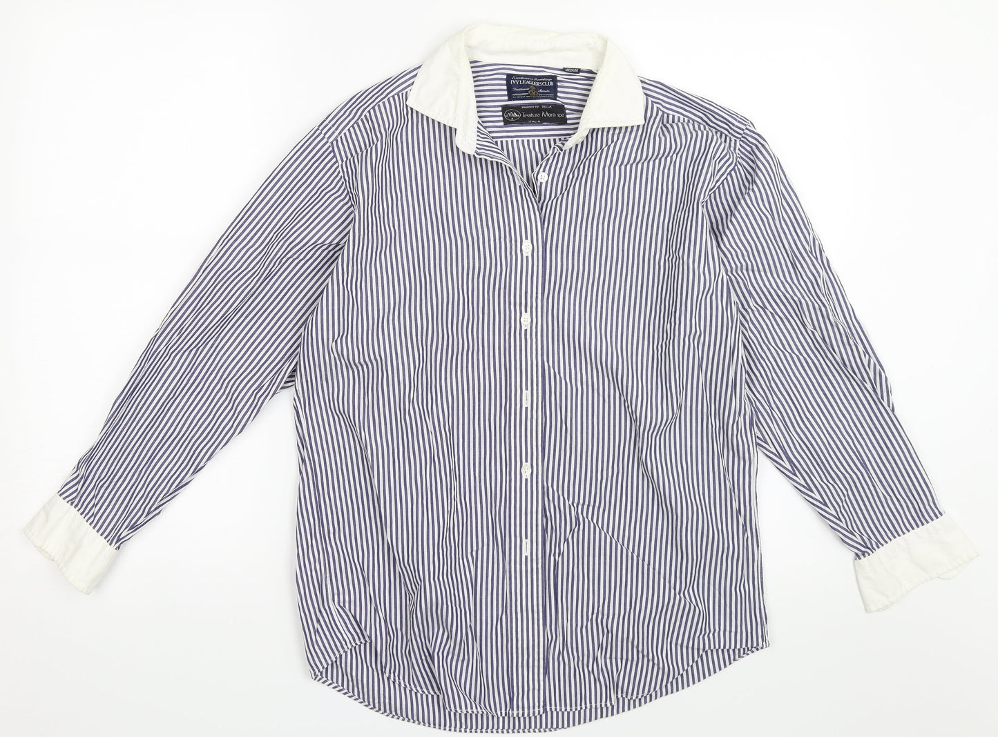 Mens UK Size M Tessitura Monti Spa Blue  Button-Up Long Sleeve Casual Shirt