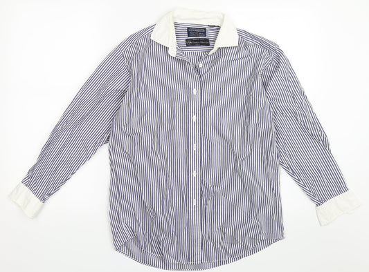 Mens UK Size M Tessitura Monti Spa Blue  Button-Up Long Sleeve Casual Shirt