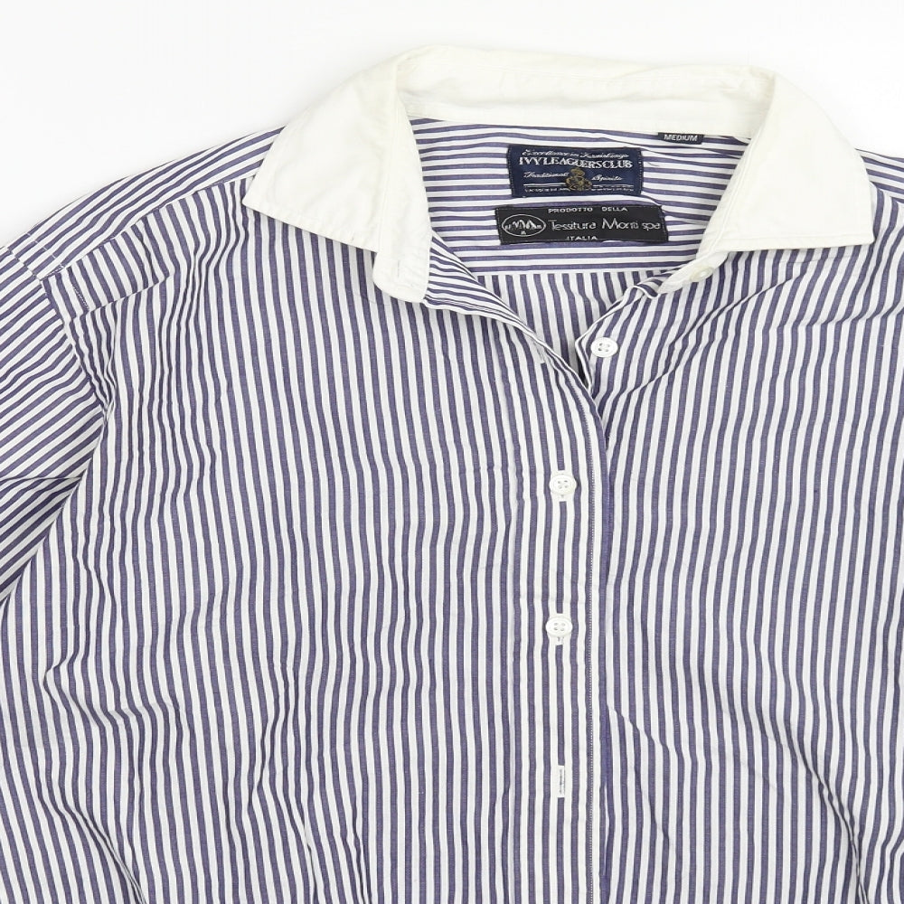 Mens UK Size M Tessitura Monti Spa Blue  Button-Up Long Sleeve Casual Shirt