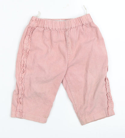 Baby Bebe Girls Pink  Corduroy Capri Trousers Size 12 Months